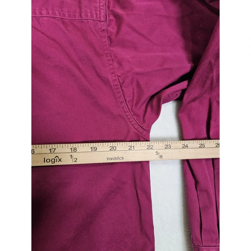 Ariat Shirt Mens Med Red Long Sleeve Button Down Pocket Logo 100% Cotton Western